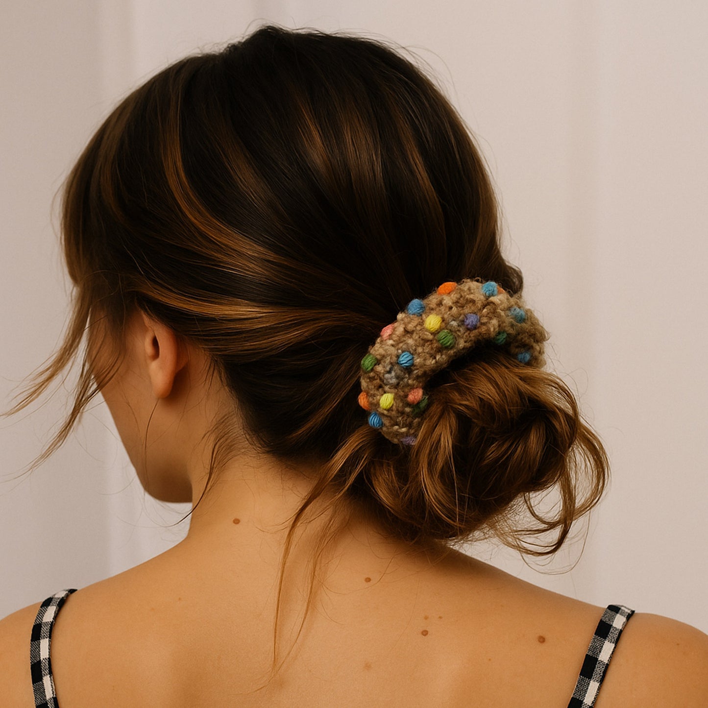 Chouchou en Tweed Mystique Capucine Marron