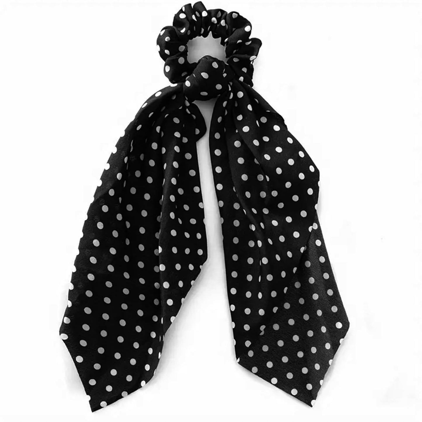 Chouchou Foulard à Pois Evelyn Noir