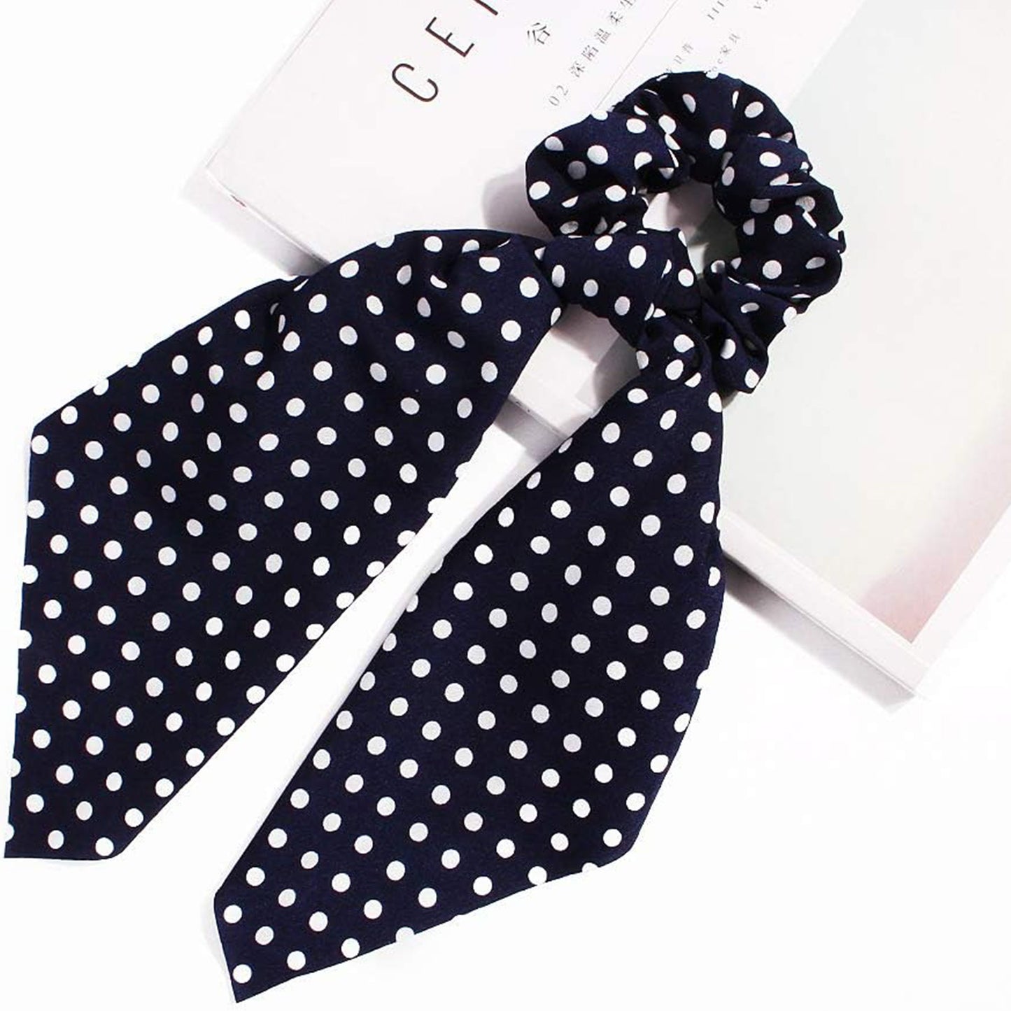 Chouchou Foulard à Pois Evelyn Bleu