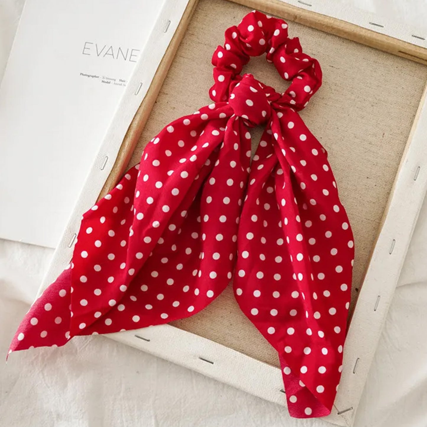 Chouchou Foulard Rouge à Pois