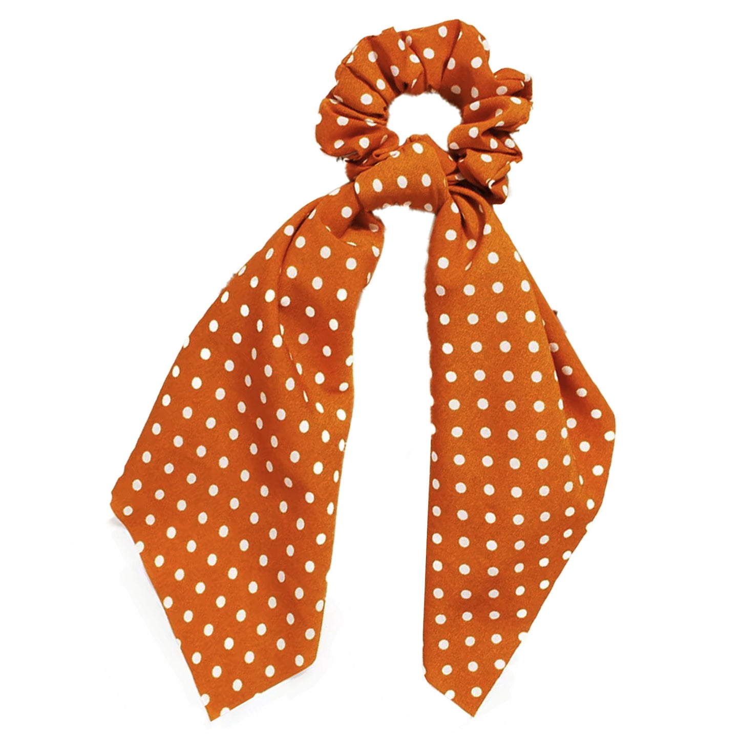 Chouchou Foulard Orange à Pois - Collection Evelyn