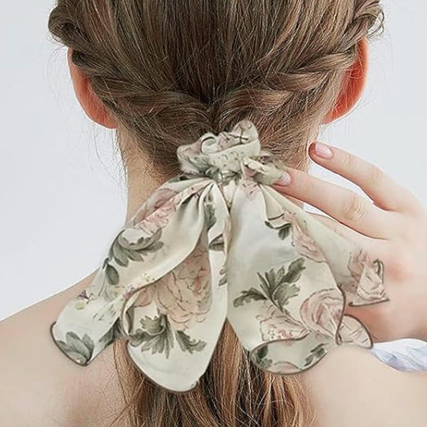 Chouchou Foulard Petunia Maxi Floral Vert