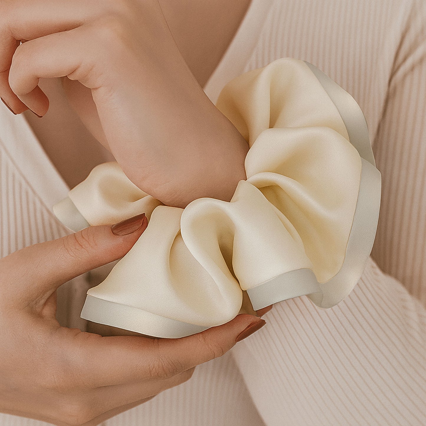 Chouchou XXL en Soie Raquel Blanc