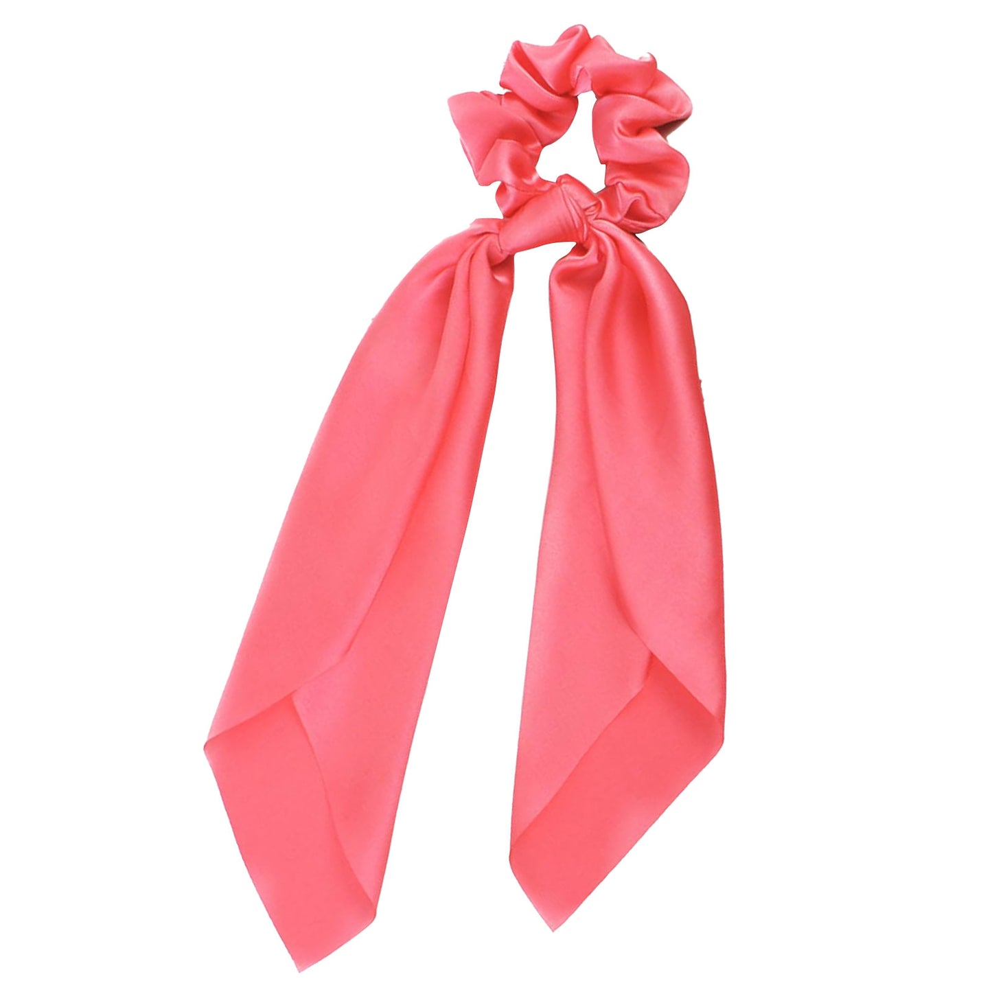 Chouchou en Satin à Double Nœud Gabriella Rose Corail