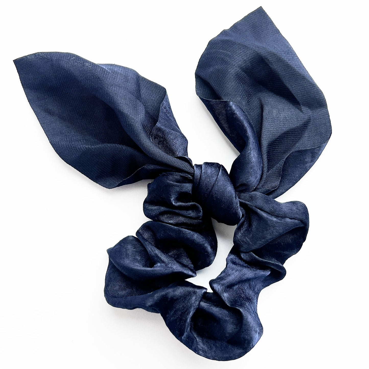 Chouchou en Satin Papillon Mariposa Bleu Marine