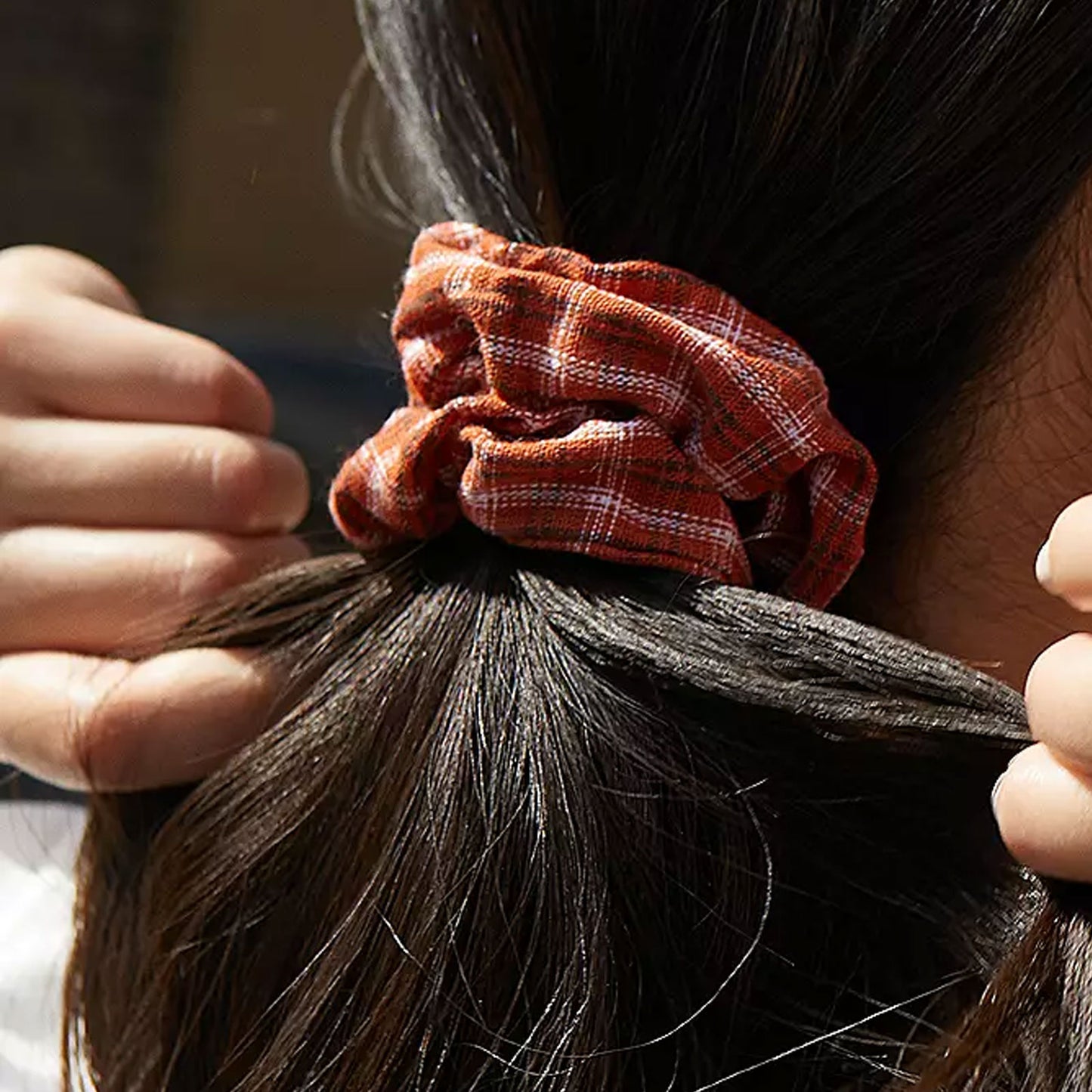 Chouchou en Flanelle à Carreaux Mireya Marron