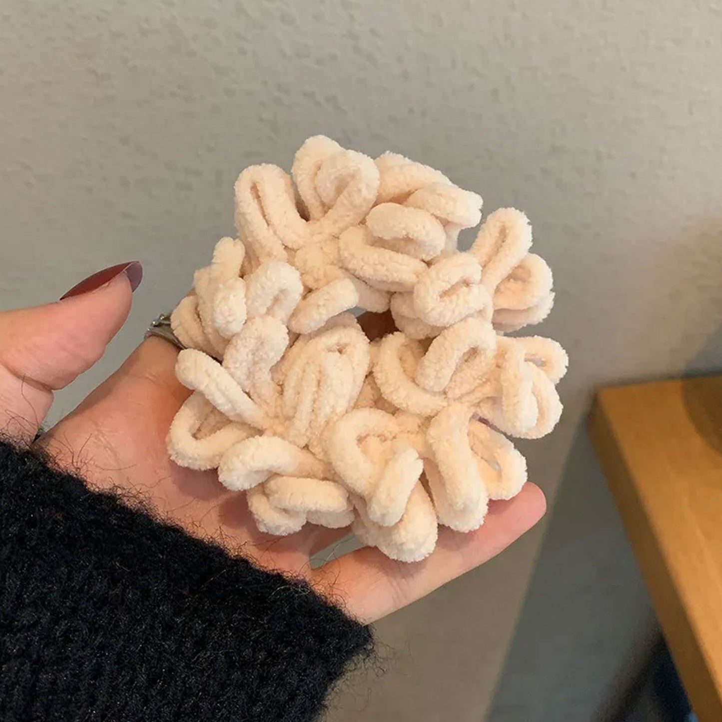 Chouchou en Velours Bouclette Beige - Collection Léonie