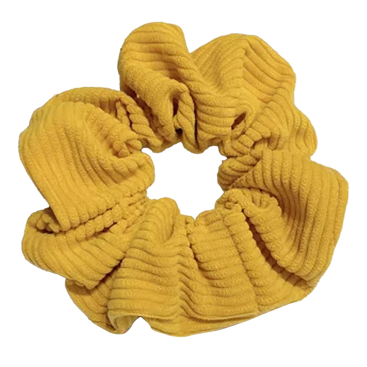 Chouchou en Velours Côtelé Vintage Jaune - Collection Pénélope