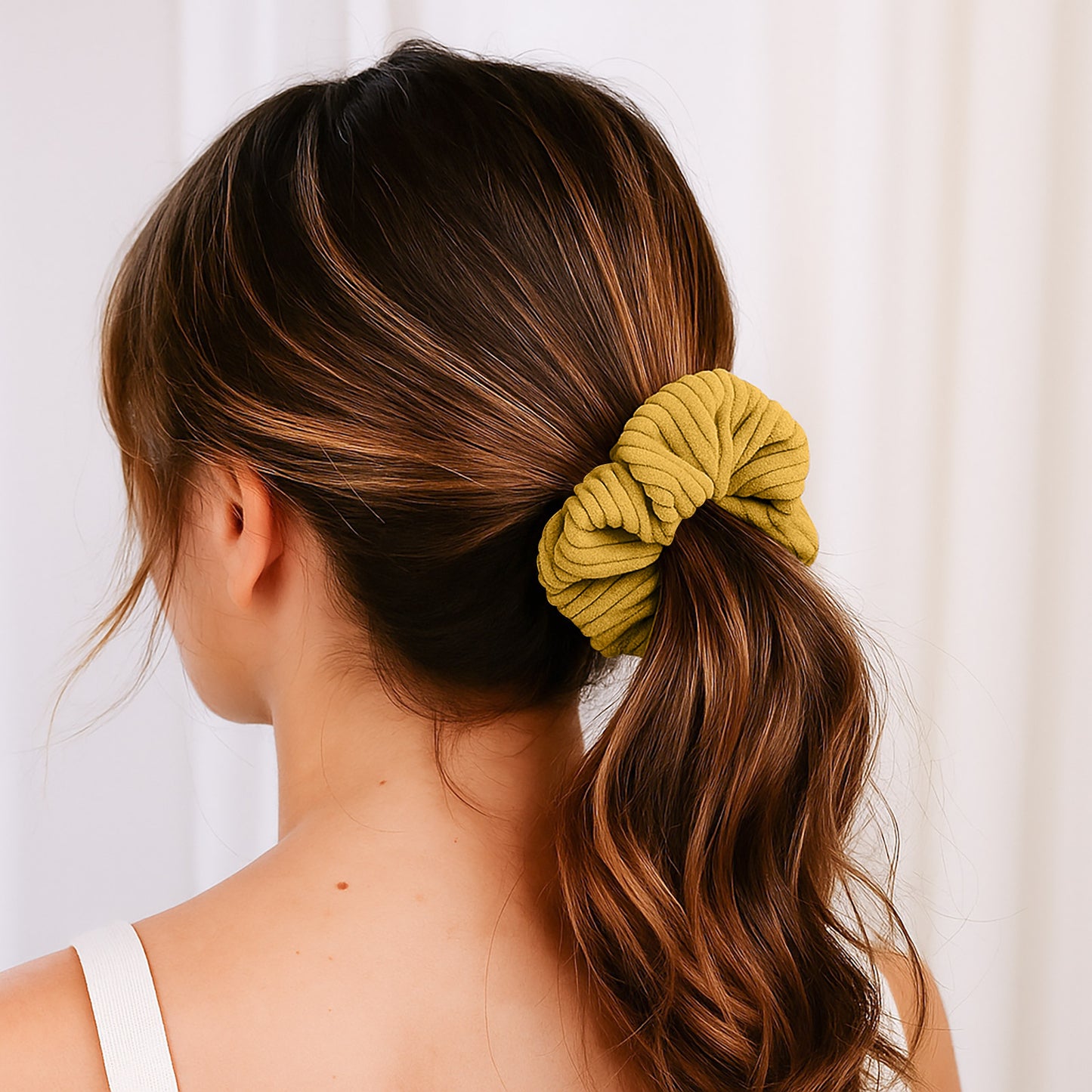 Chouchou en Velours Côtelé Pénélope Jaune