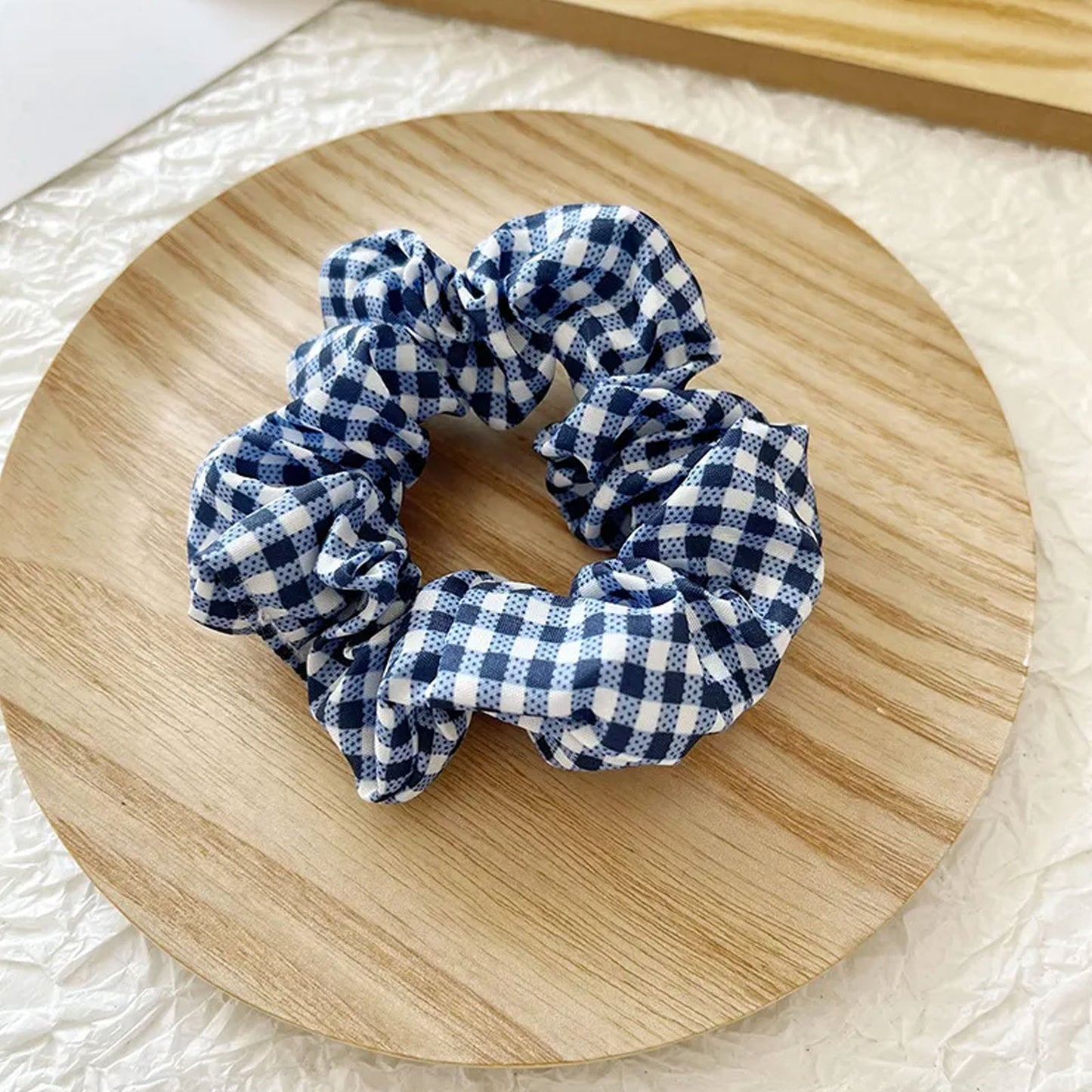 Chouchou en Coton Vichy Soft Polly Bleu Marine