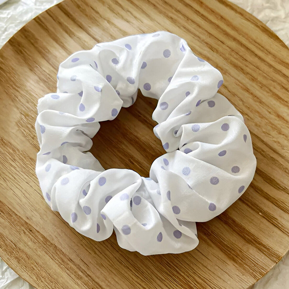 Chouchou Vintage Breezy Bloom Blanc à Pois Violet