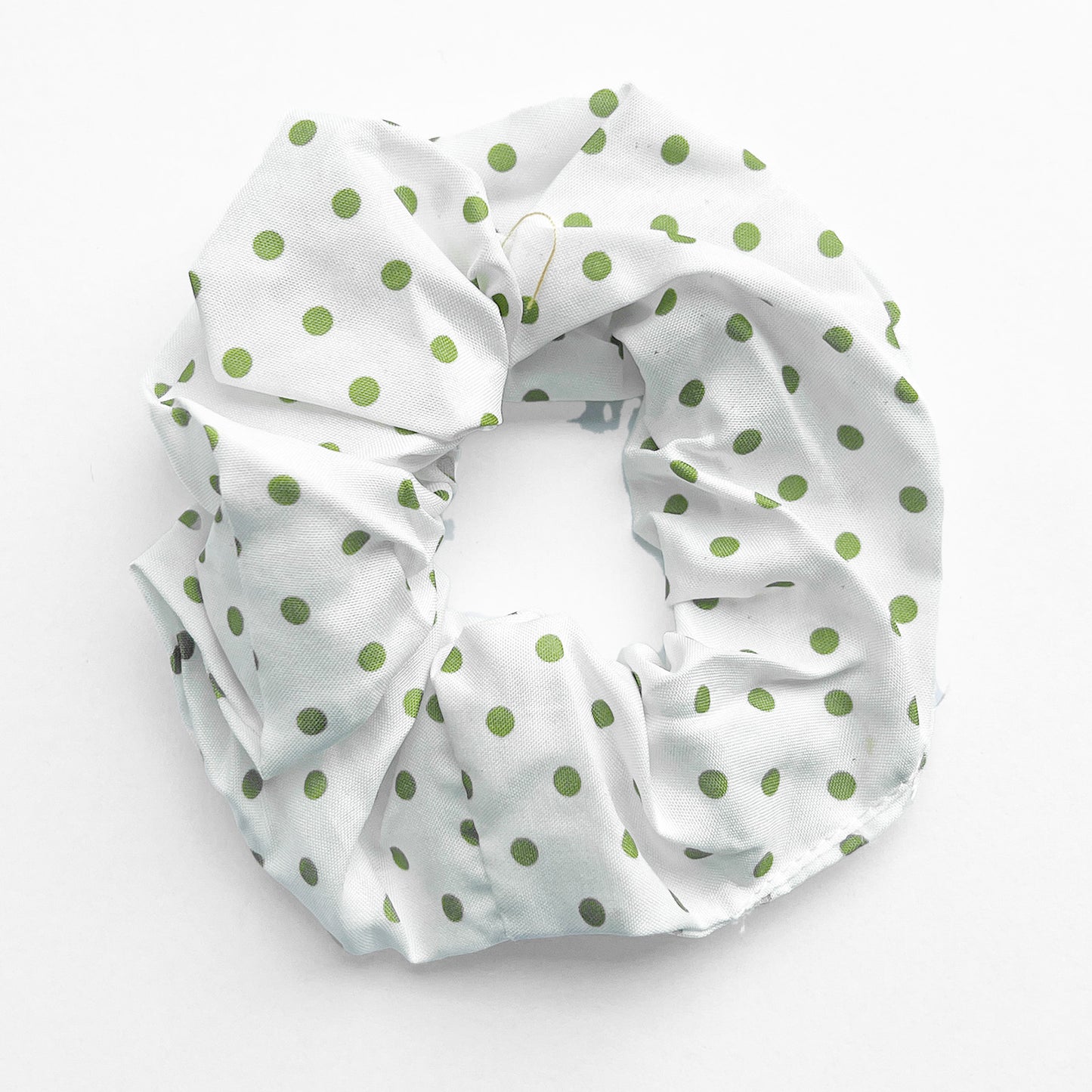 Chouchou Vintage Breezy Bloom Blanc à Pois Vert