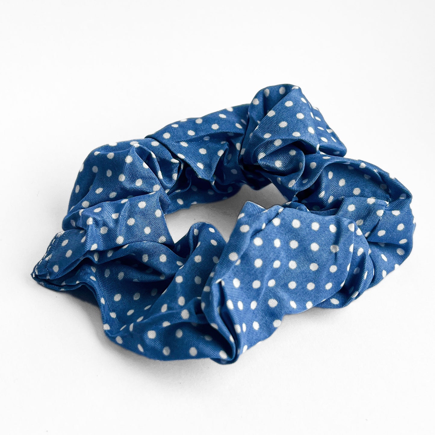 Chouchou à Pois Vintage Bleu & Blanc