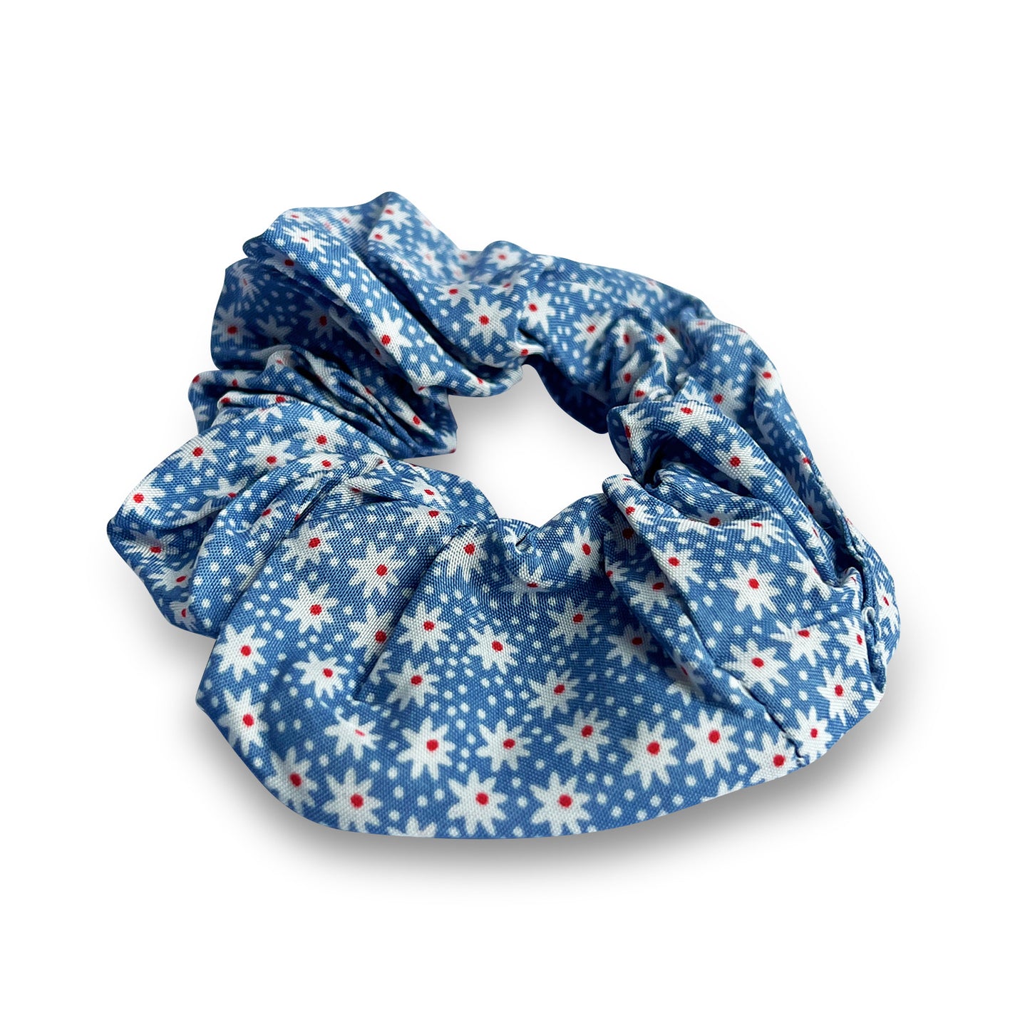 Chouchou Fleuri Tissu Doux Sunny Blossom Bleu