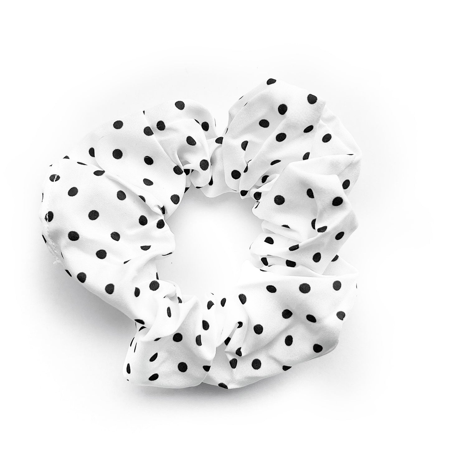 Chouchou Vintage Breezy Bloom Blanc à Pois Noir