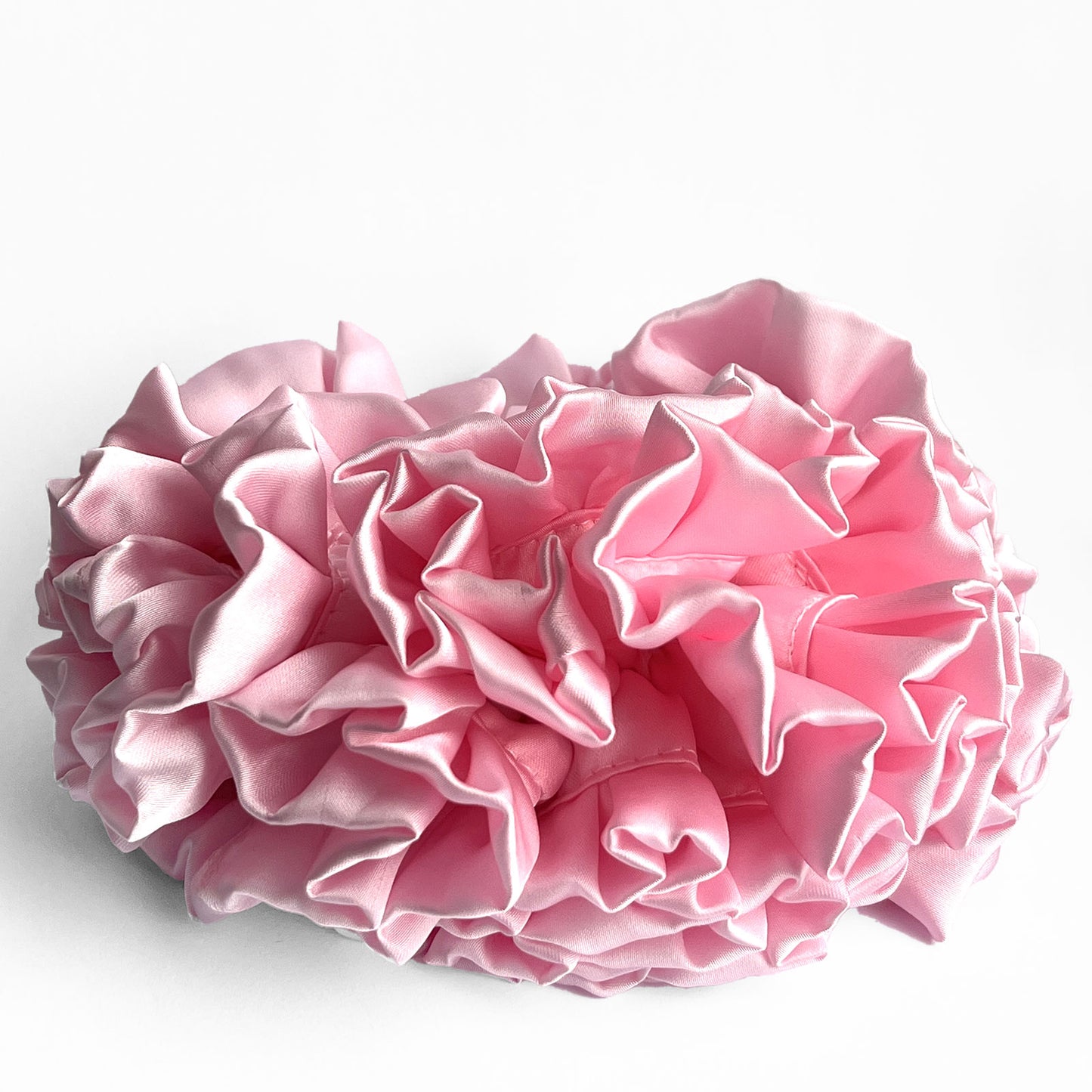 Chouchou Oversize en Satin Clarence Rose