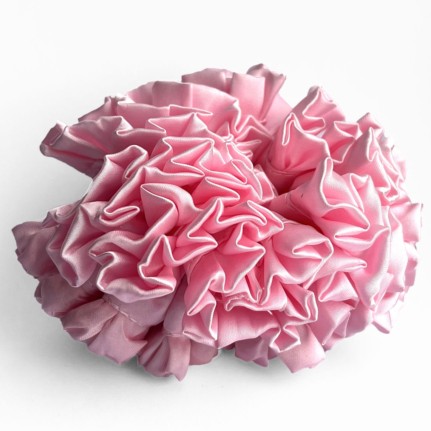 Chouchou Oversize en Satin Clarence Rose Poudré