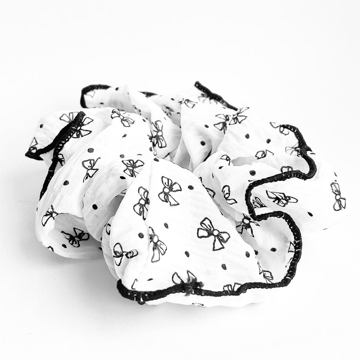 Chouchou Imprimé Nœud Papillon Blanc