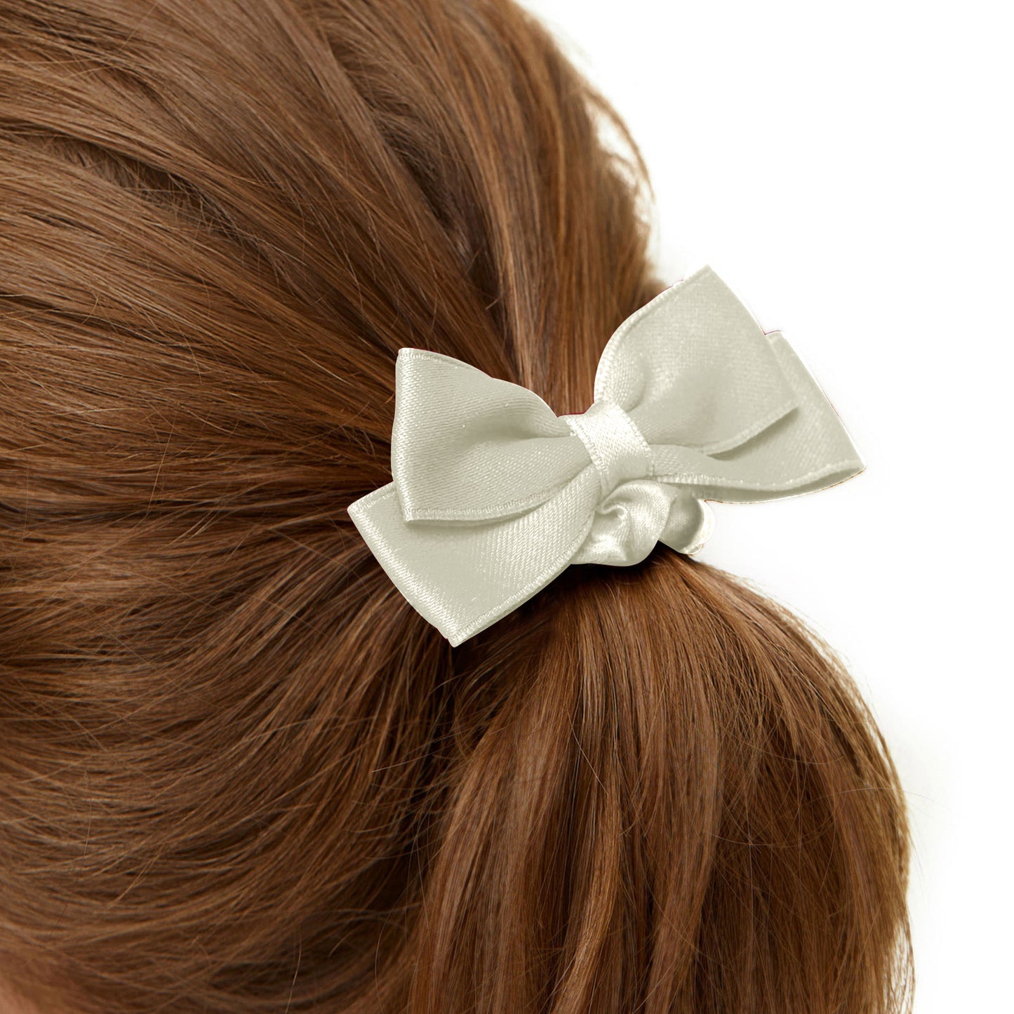 Chouchou en Satin à Nœud Papillon Nika Blanc
