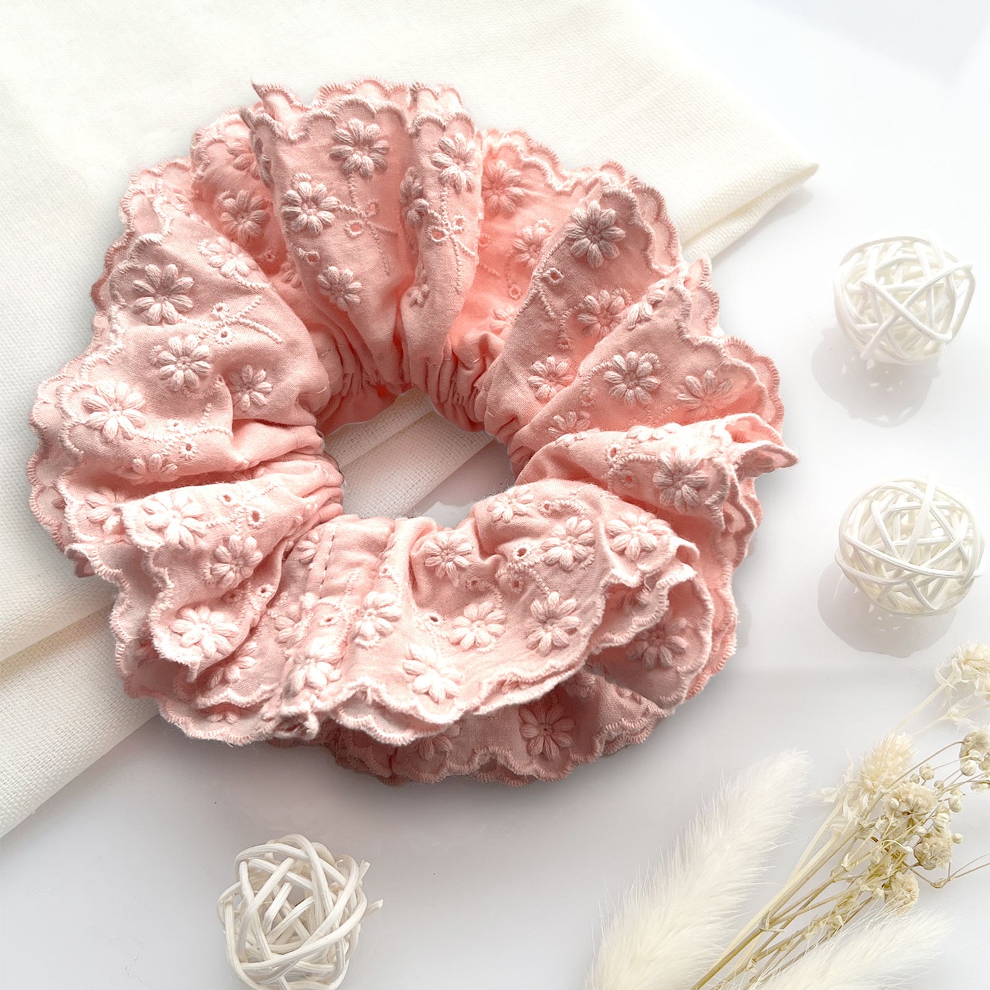 Chouchou en Tissu Brodé - Collection Annelise