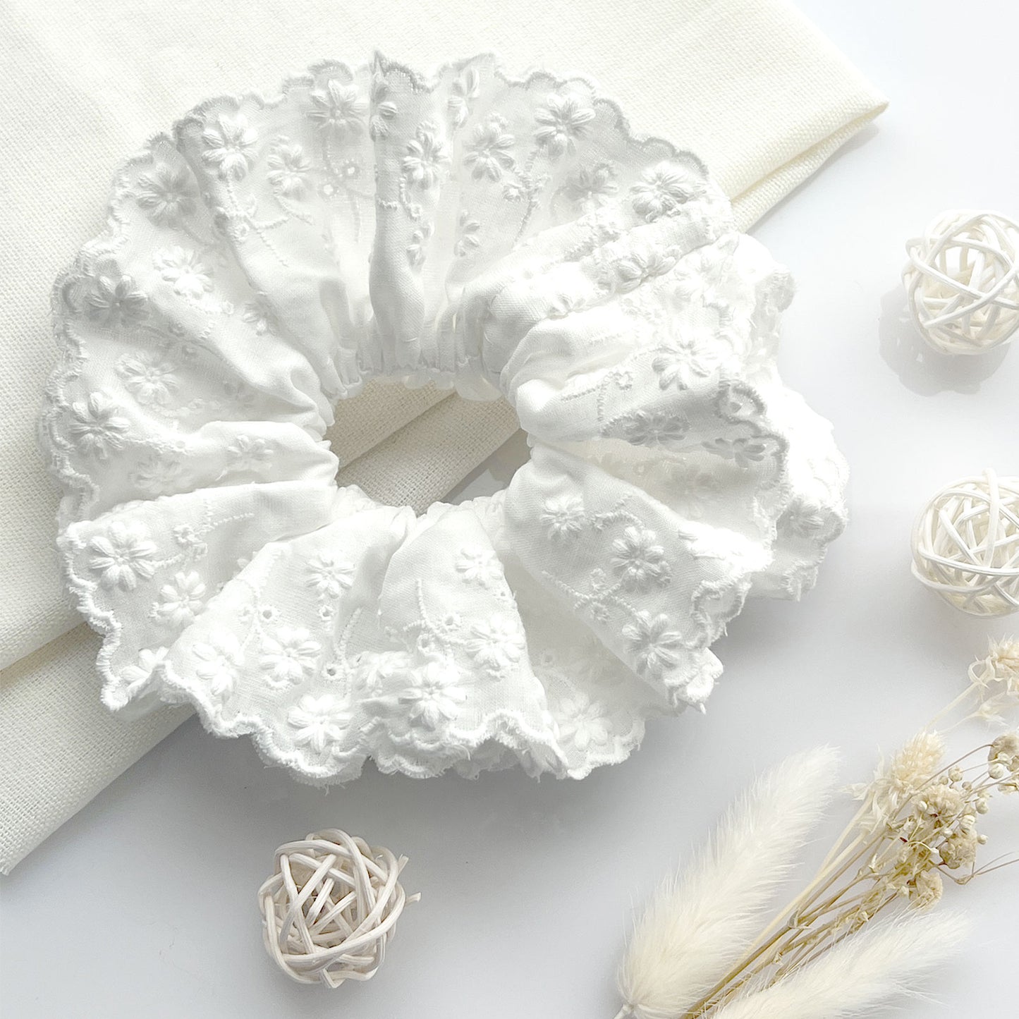 Chouchou en Tissu Brodé - Collection Annelise