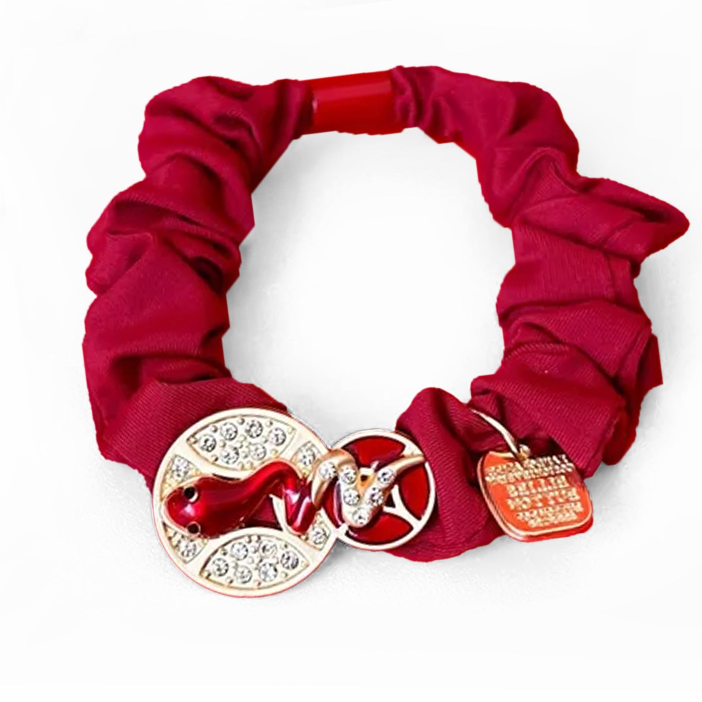 Chouchou en Satin Porte Bonheur Rouge - Serpent