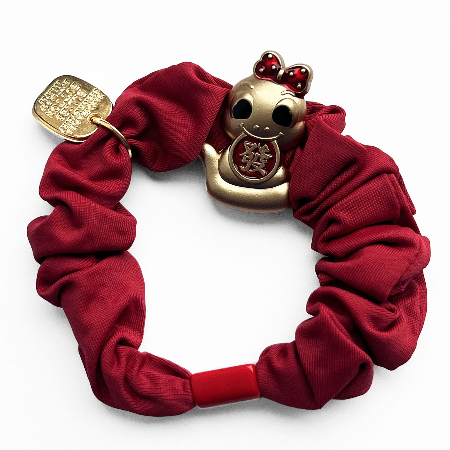 Chouchou en Satin Porte Bonheur Rouge - Serpent Souriant