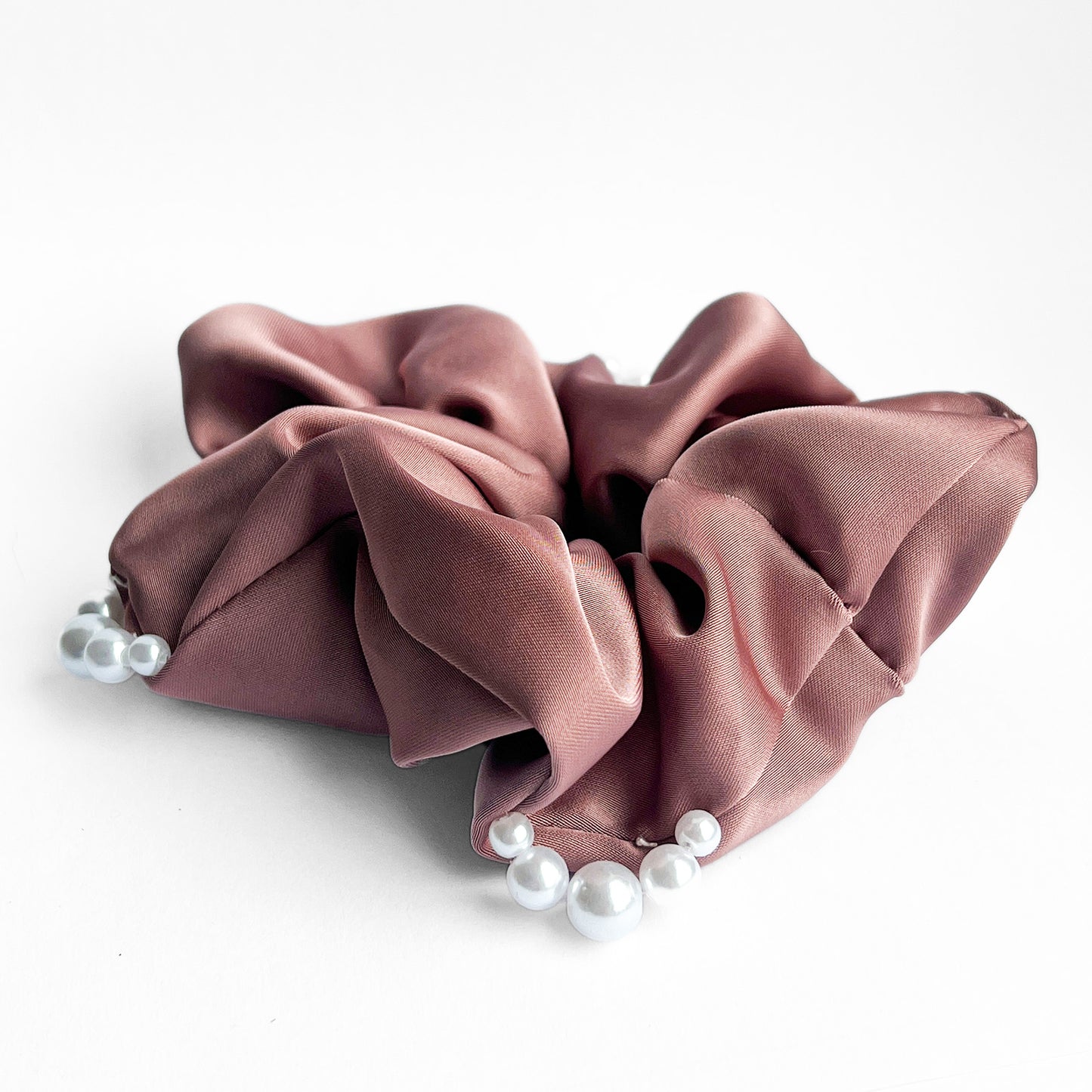 Chouchou en Satin Perlé Marjorie Rose