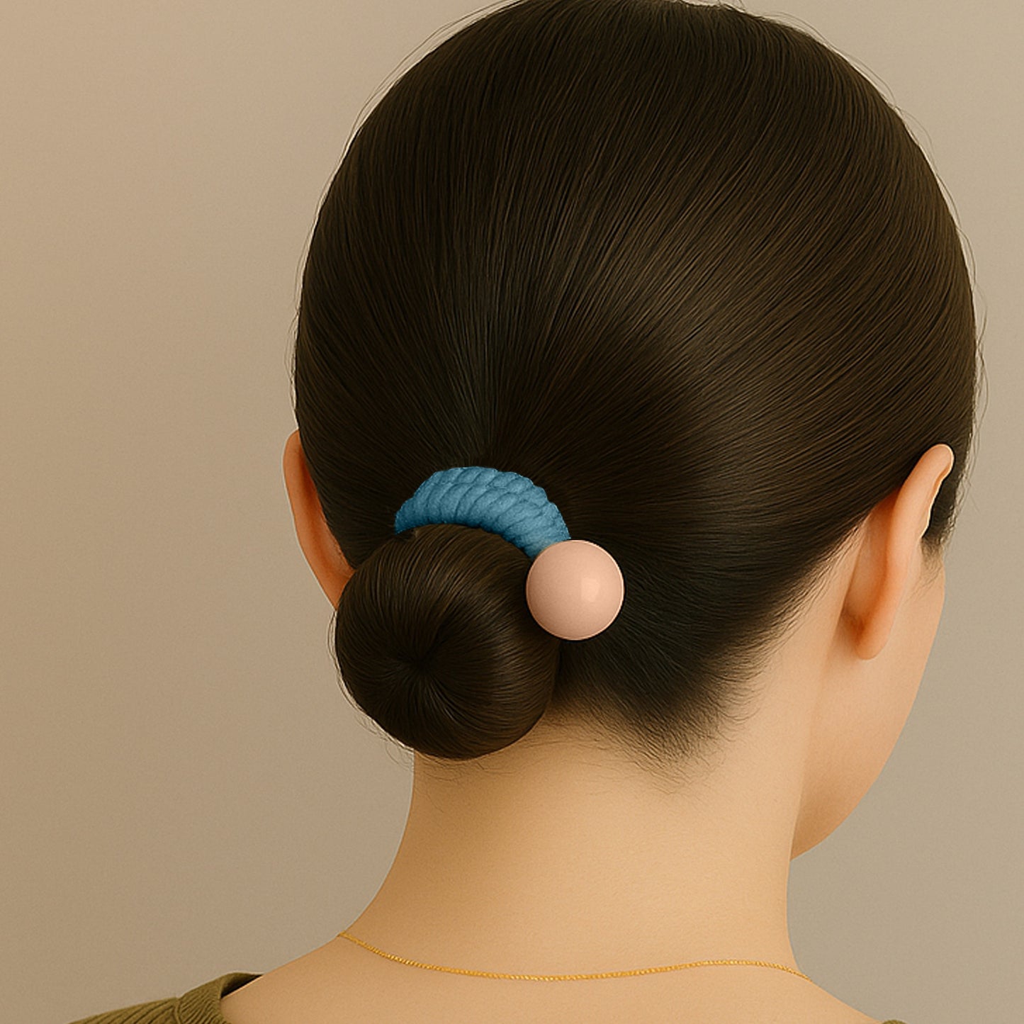 Duo de Chouchous en Maille avec Perle Astrid Bleu