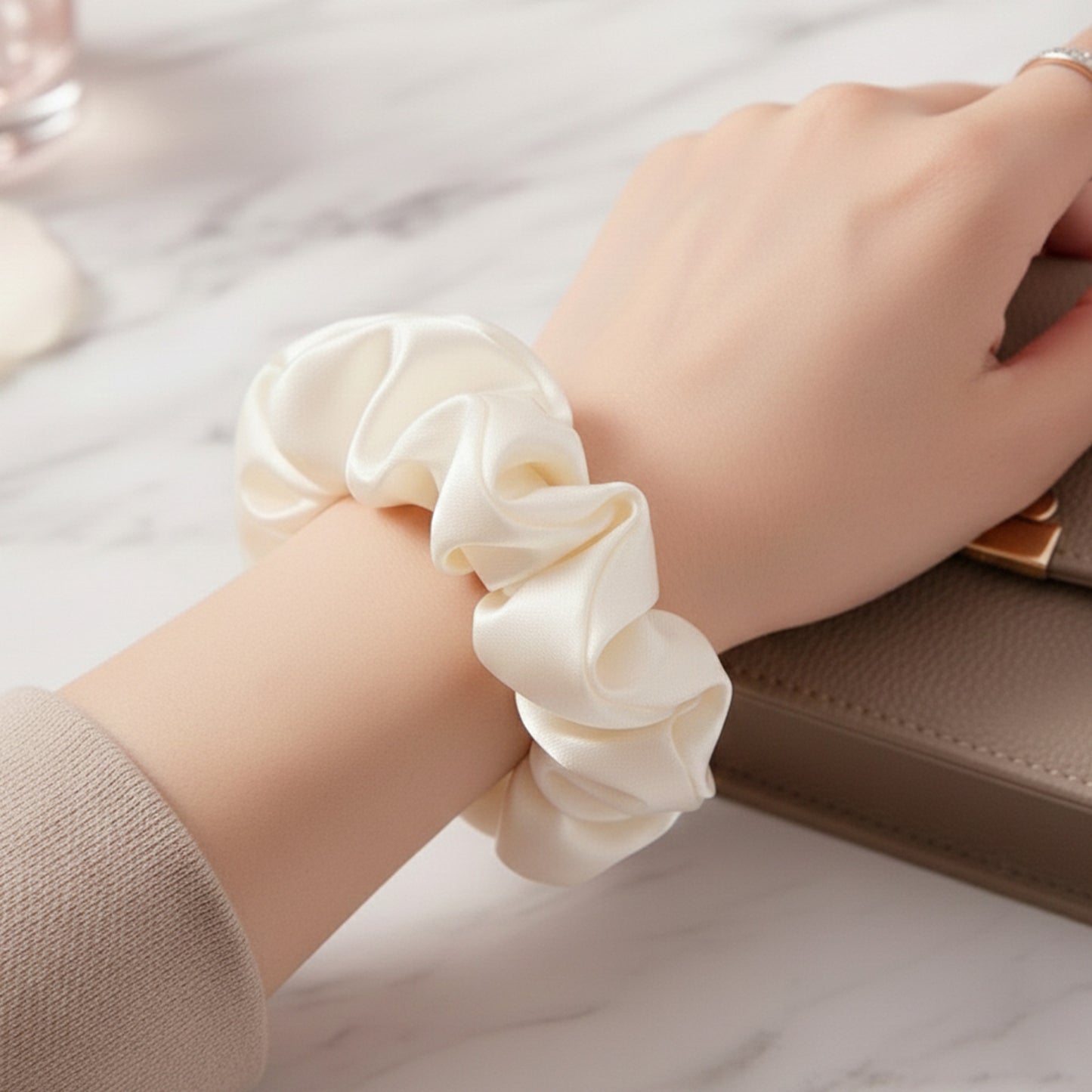 Chouchou en Soie Jennie Blanc