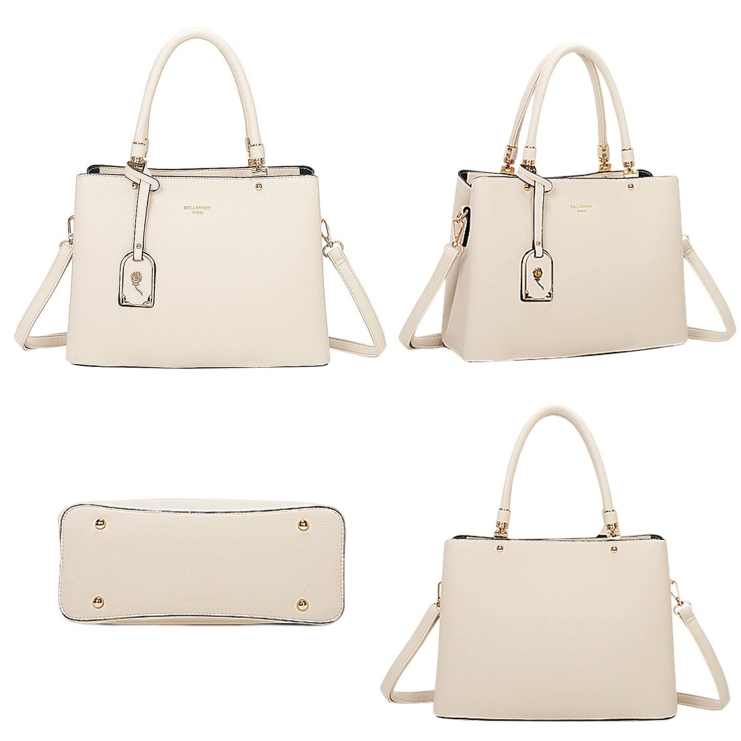 Sac à Main Cabas à Attache Florale Octavia Beige