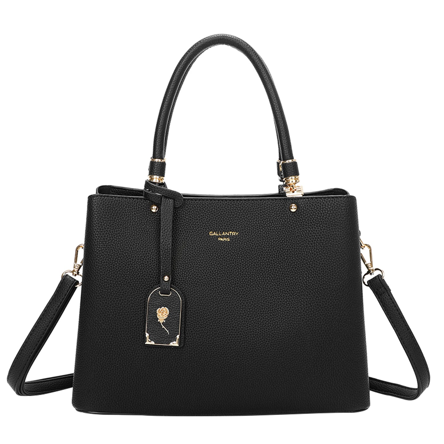 Sac à Main Cabas à Attache Florale Octavia Noir