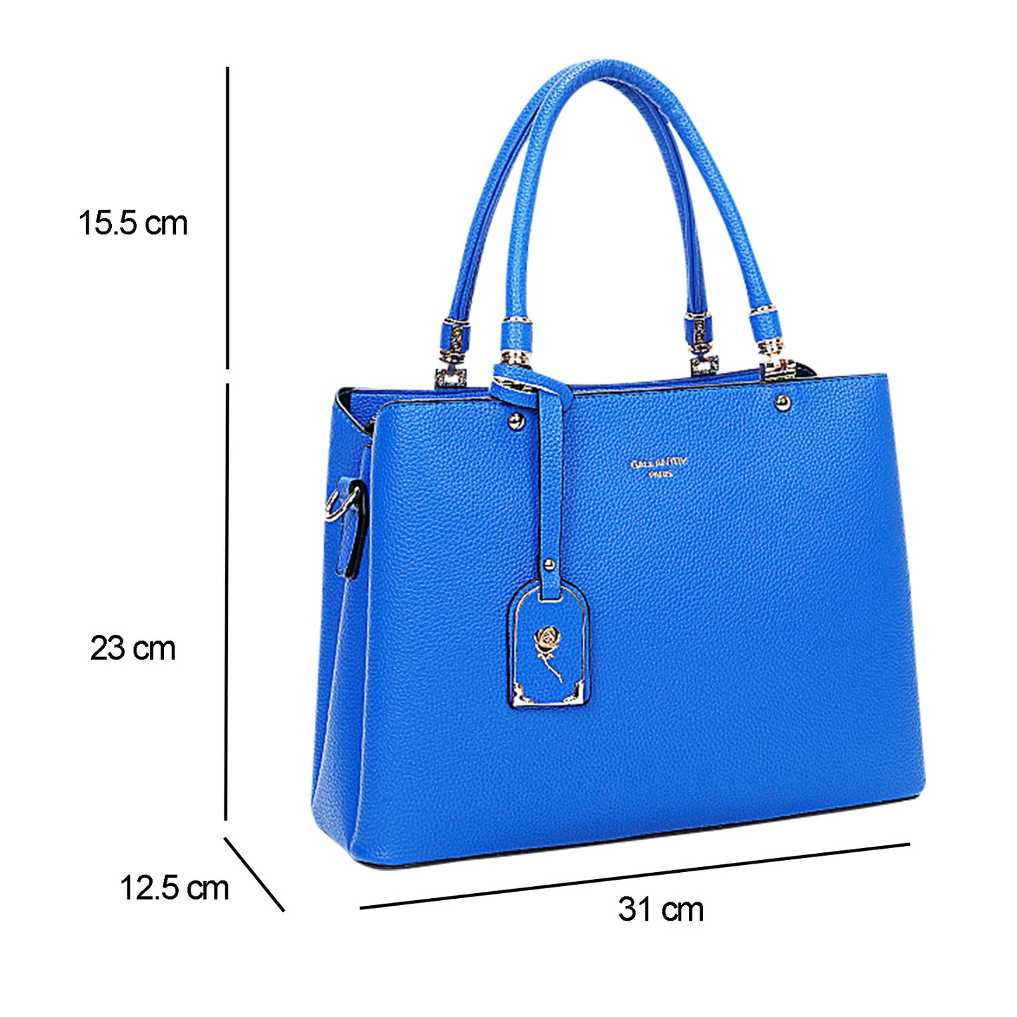 Sac à Main Cabas à Attache Florale Octavia Bleu
