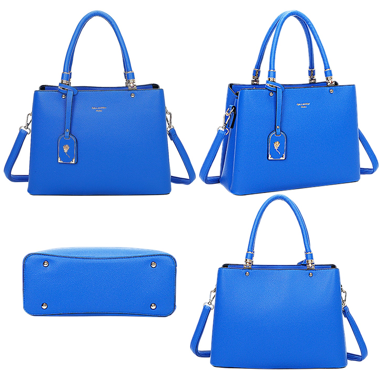 Sac à Main Cabas à Attache Florale Octavia Bleu