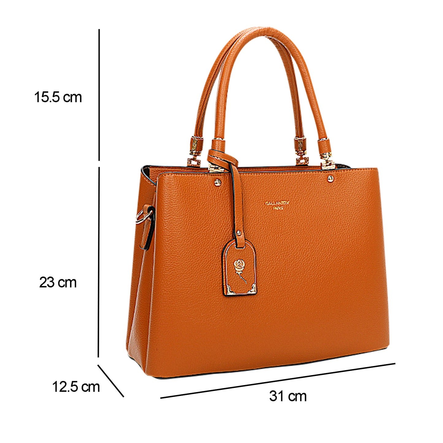 Sac à Main Cabas à Attache Florale Octavia Marron