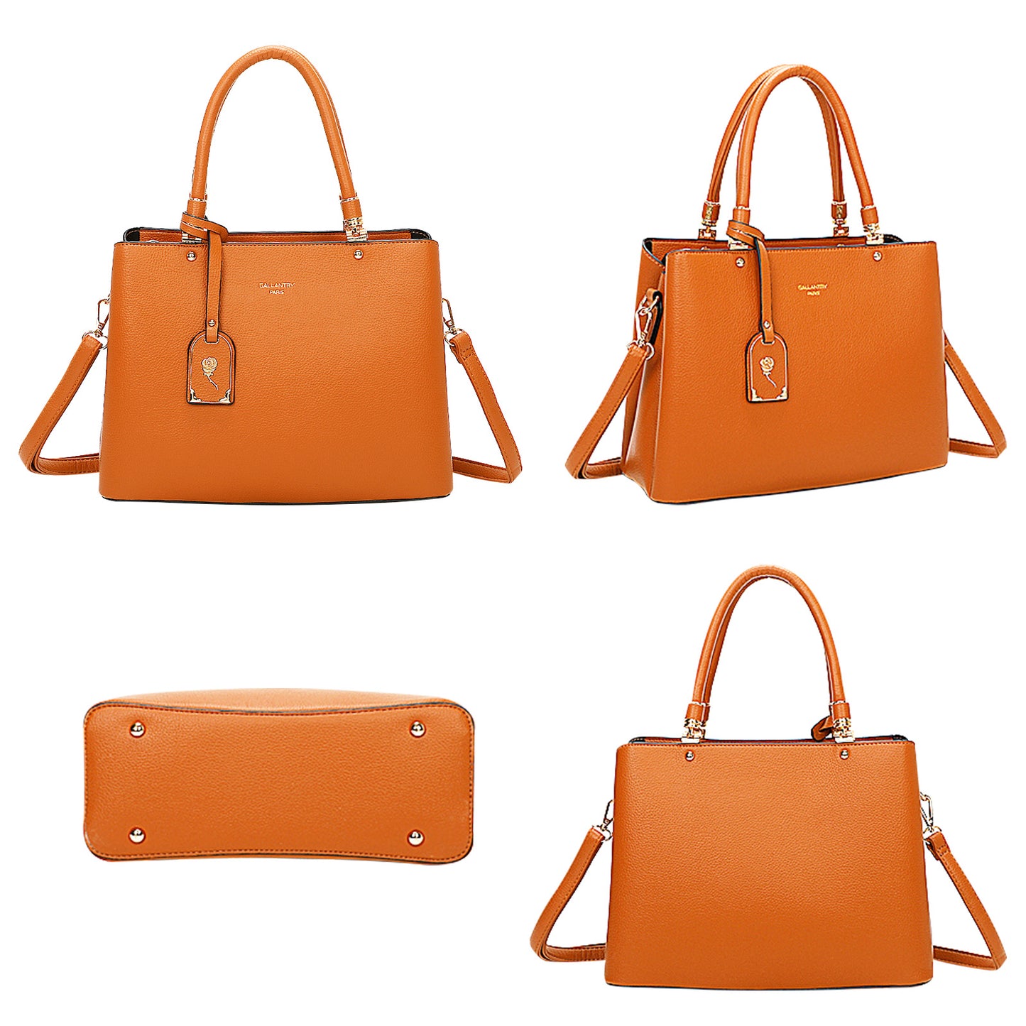 Sac à Main Cabas à Attache Florale Octavia Marron
