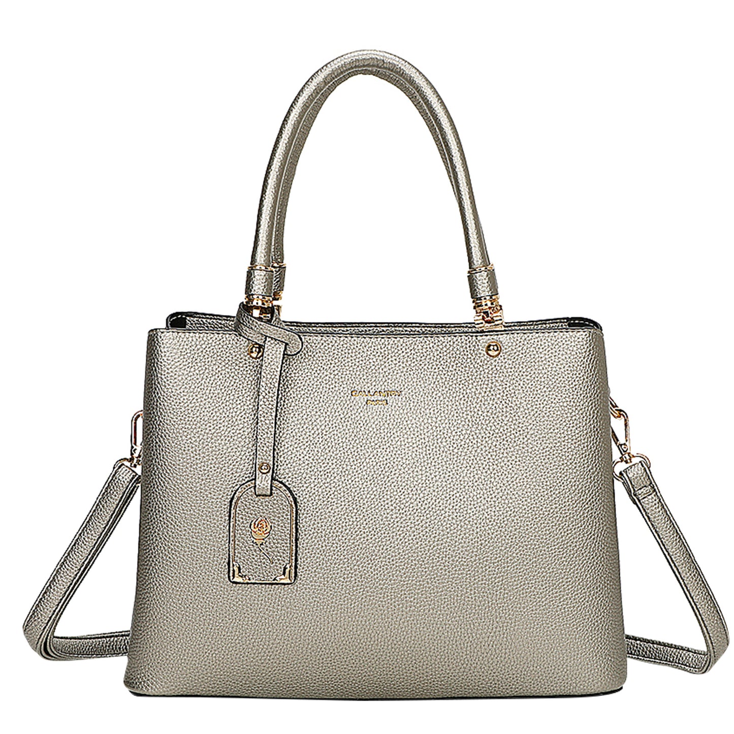 Sac à Main Cabas à Attache Florale Octavia Argent