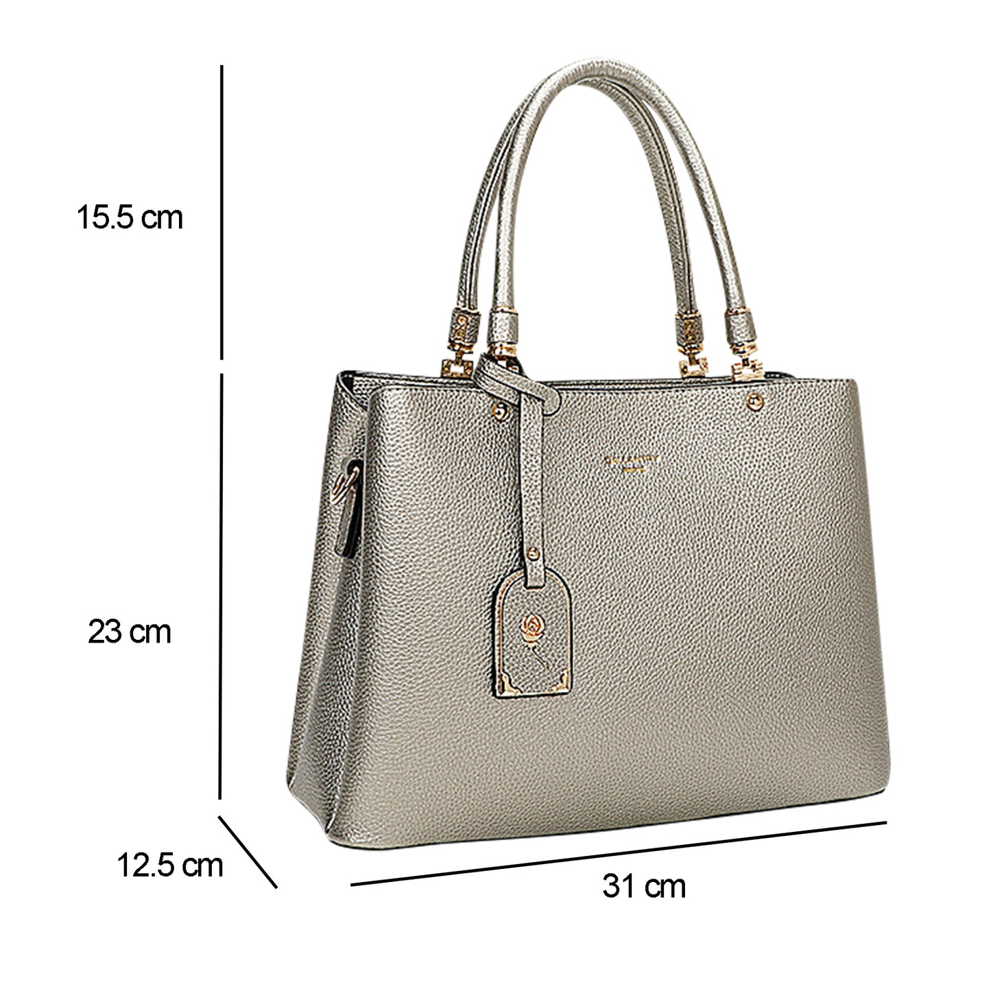 Sac à Main Cabas à Attache Florale Octavia Argent