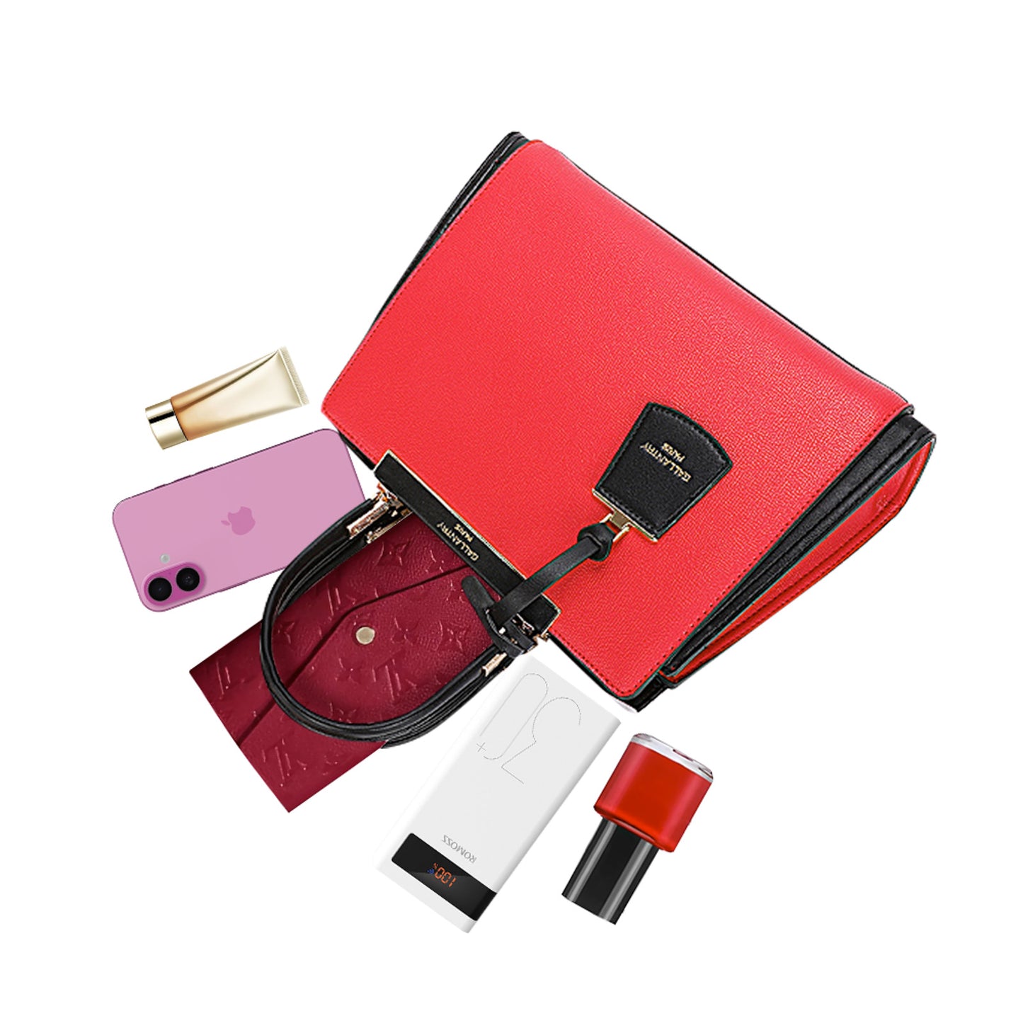 Sac à Main Rectangulaire à Bandoulière Whitney Rouge