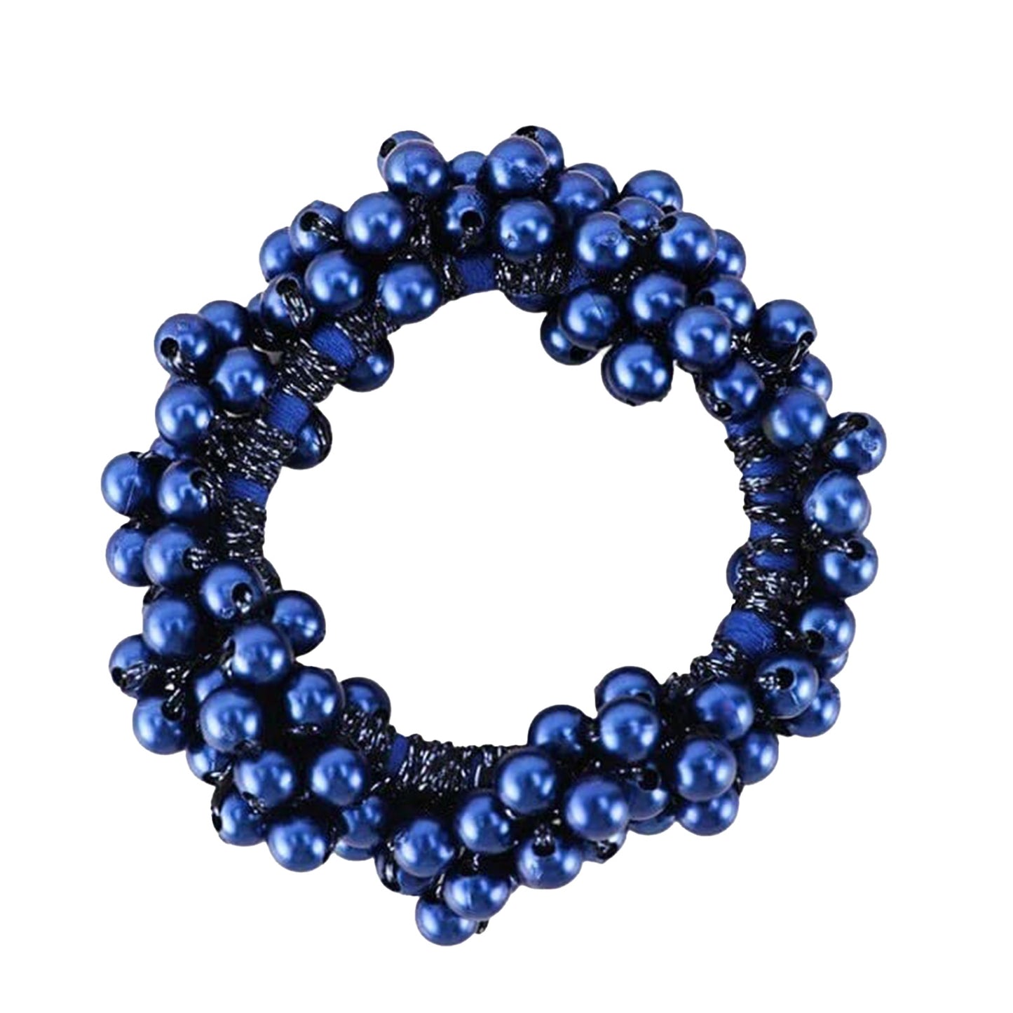 Élastique Élégant avec Perles Ambre Bleu