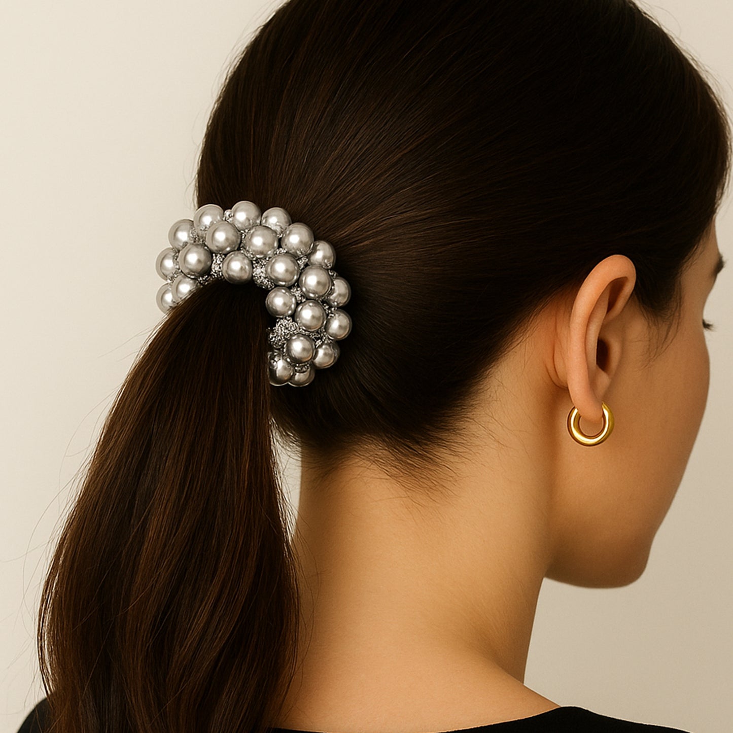 Élastique Perlé Gris