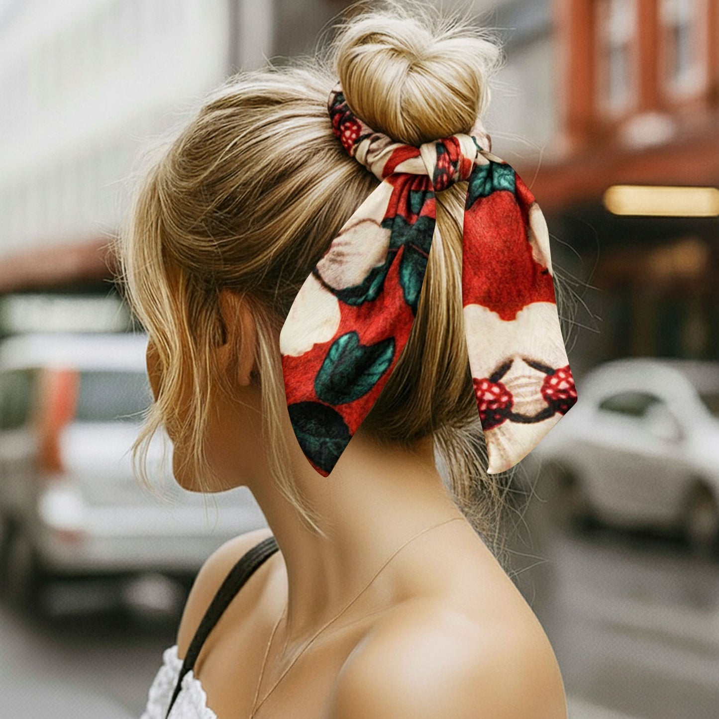 Chouchou Foulard Nyméria Imprimé Floral Vintage