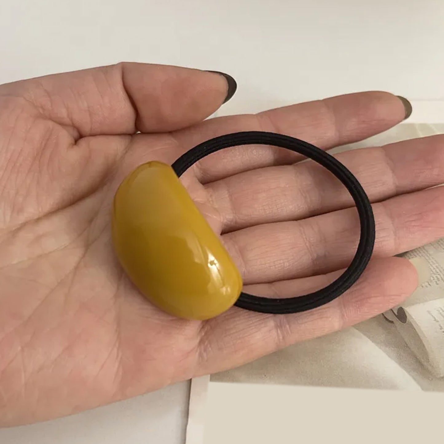 Élastique avec Perle Effet Bois