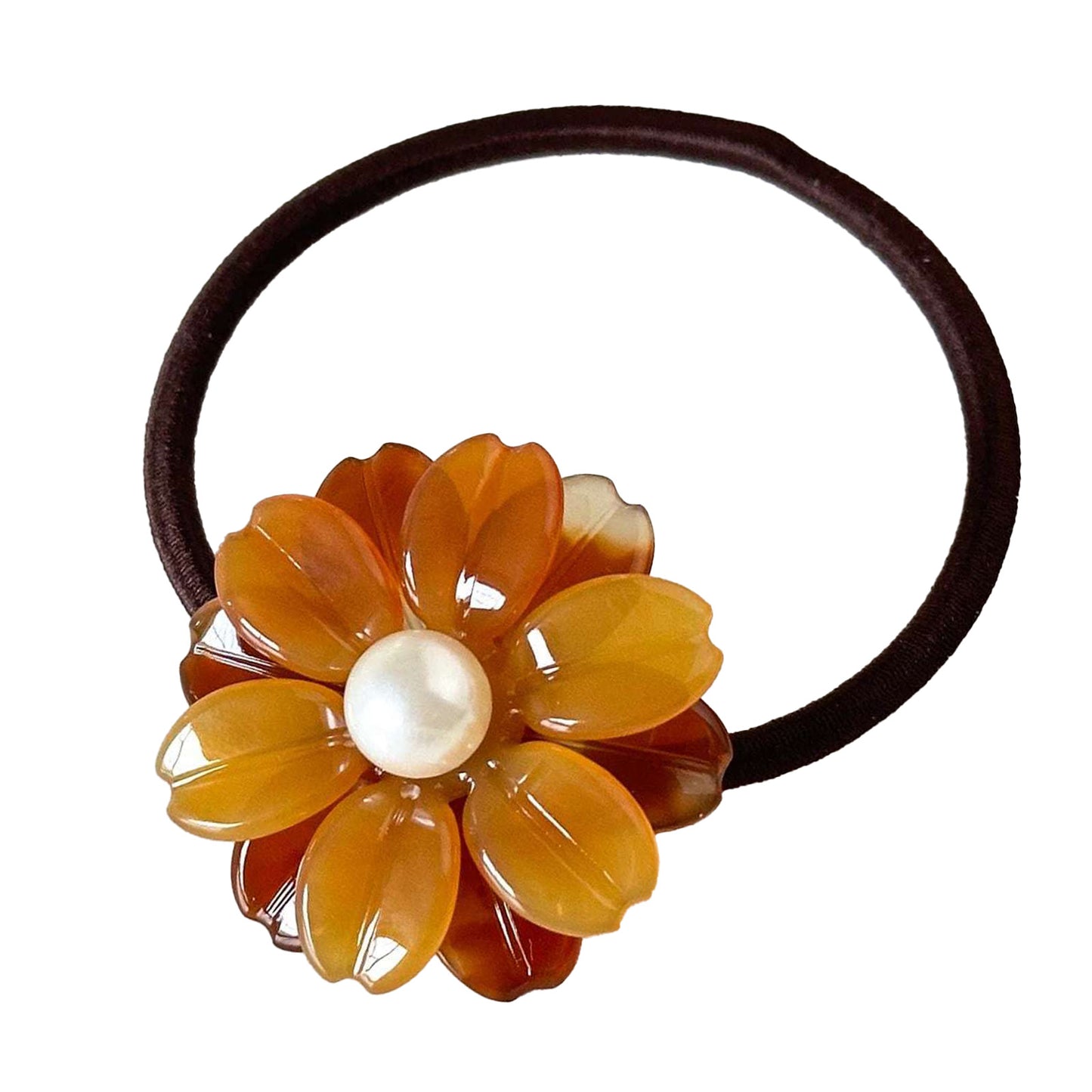 Élastique Casual Liza à Fleur Cristalline Marron