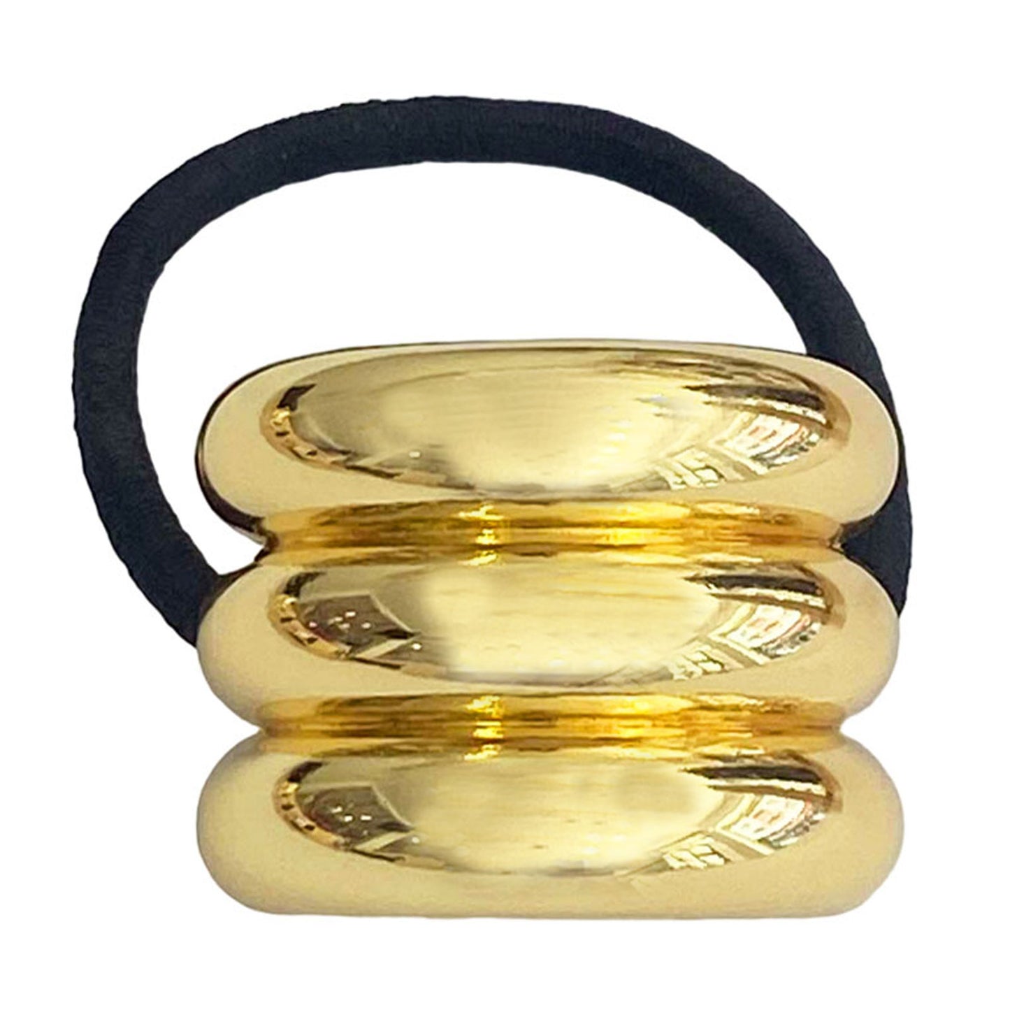 Élastique Casual pour Cheveux Multi-rangs Sculptural Doré