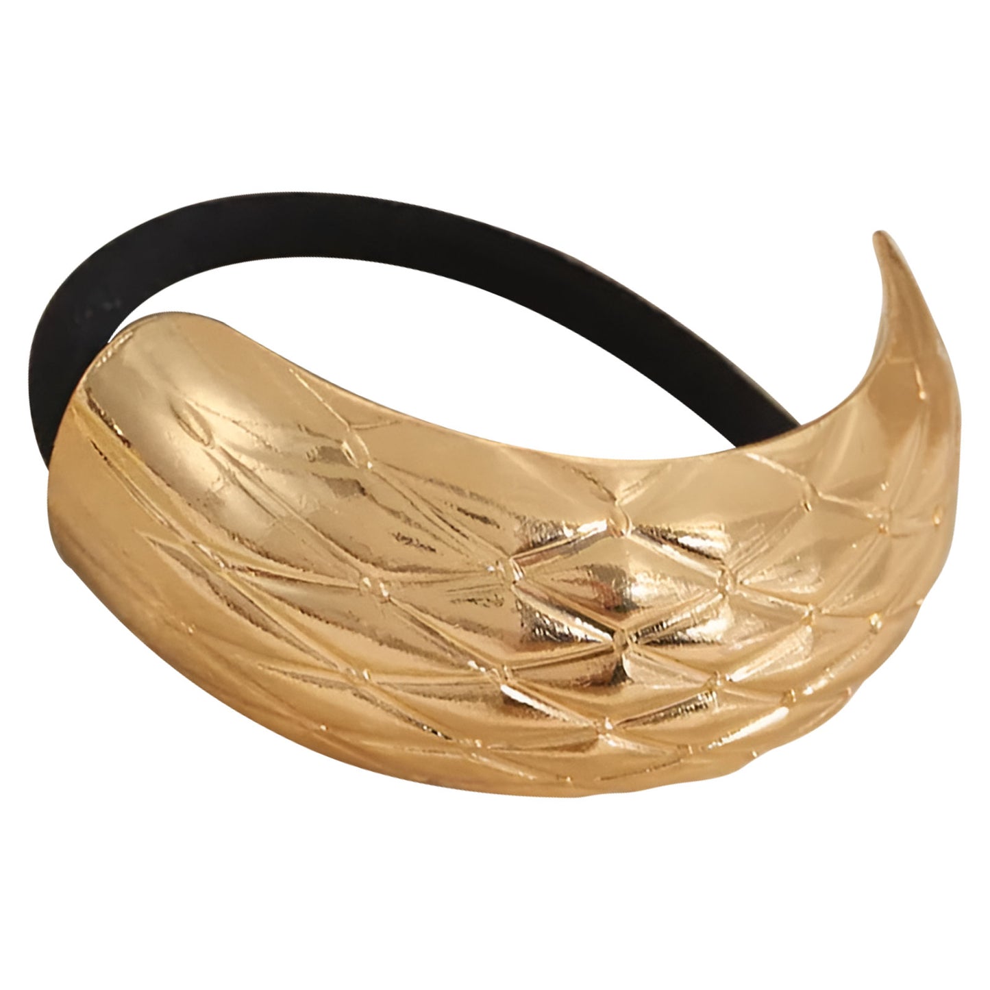 Élastique Casual pour Cheveux à Manchon Diamant Gravé Contemporain Doré