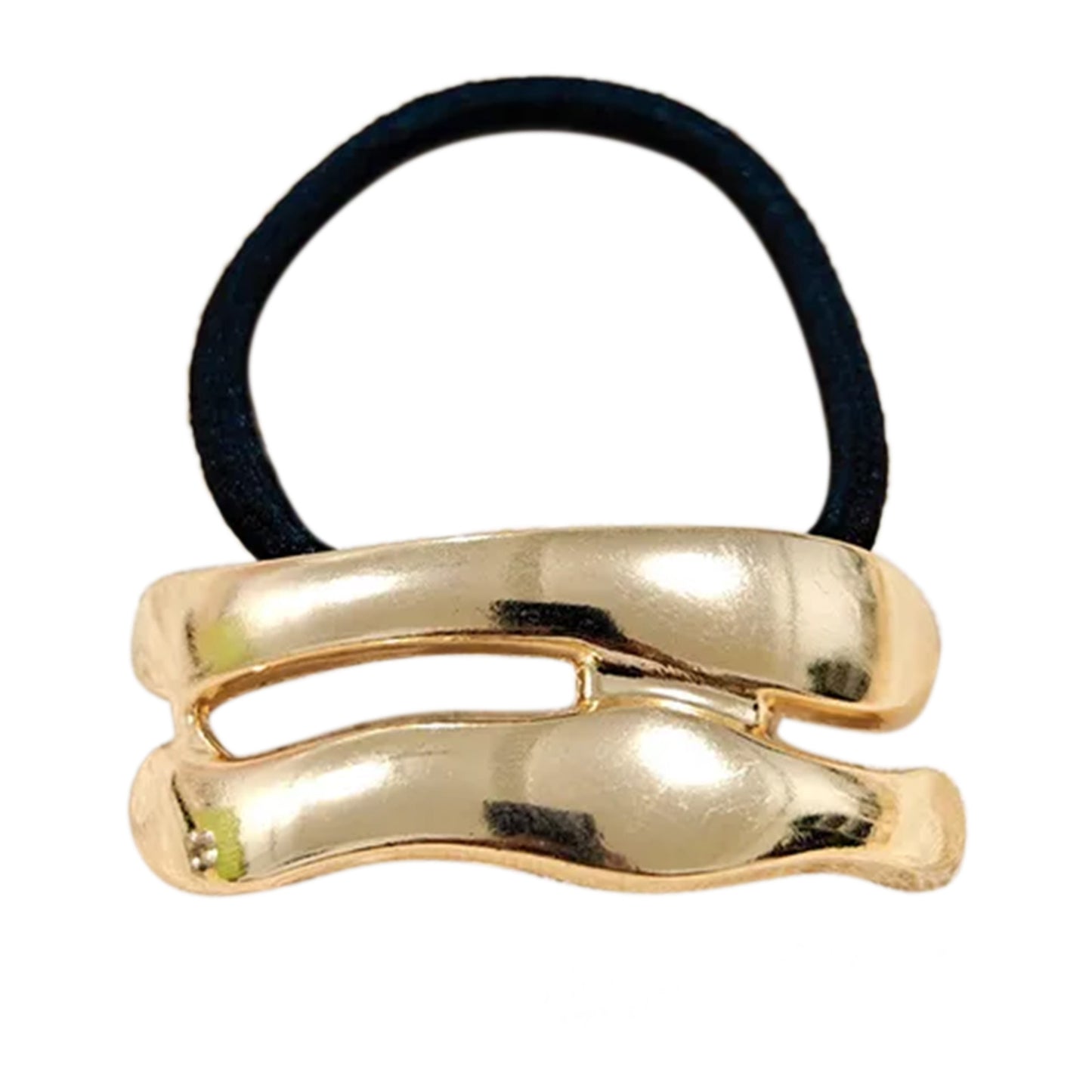 Élastique Casual pour Cheveux à Manchon Boucle Mate Ajouré Exquis Doré