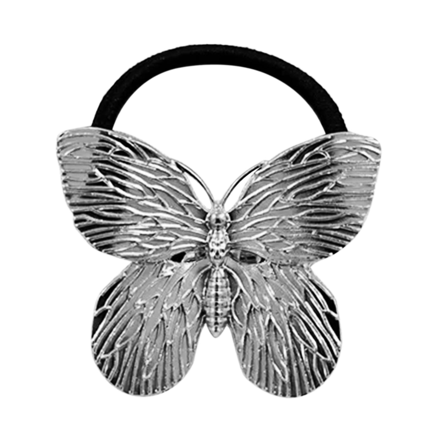 Élastique Casual pour Cheveux à Manchon Papillon Précieux Charmant Argenté