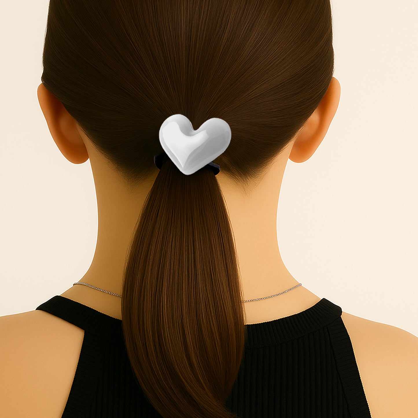 Élastique Casual Acacia Cœur d'Opaline Blanc