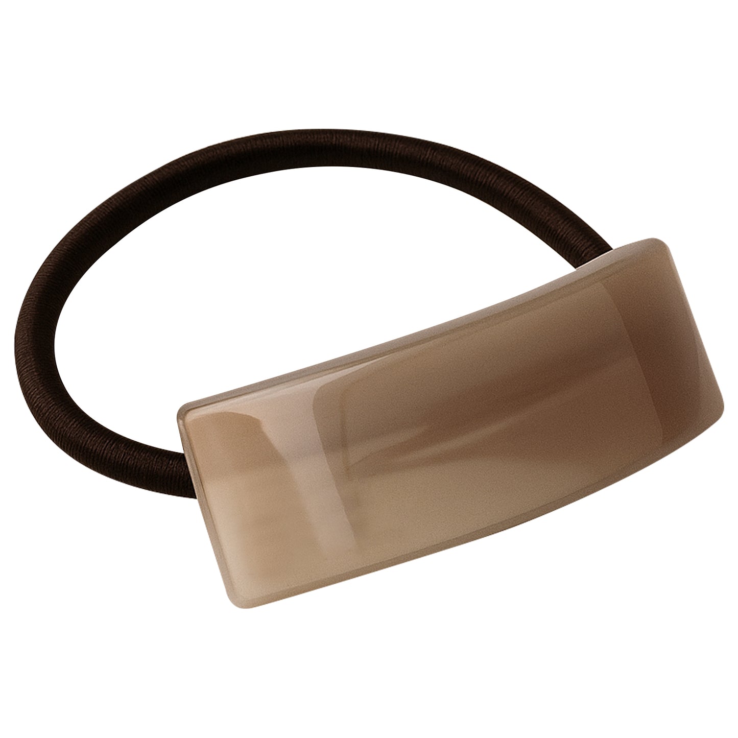 Élastique Casual pour Cheveux à Manchon Courbe Douce Nacrée Sobre Marron Café